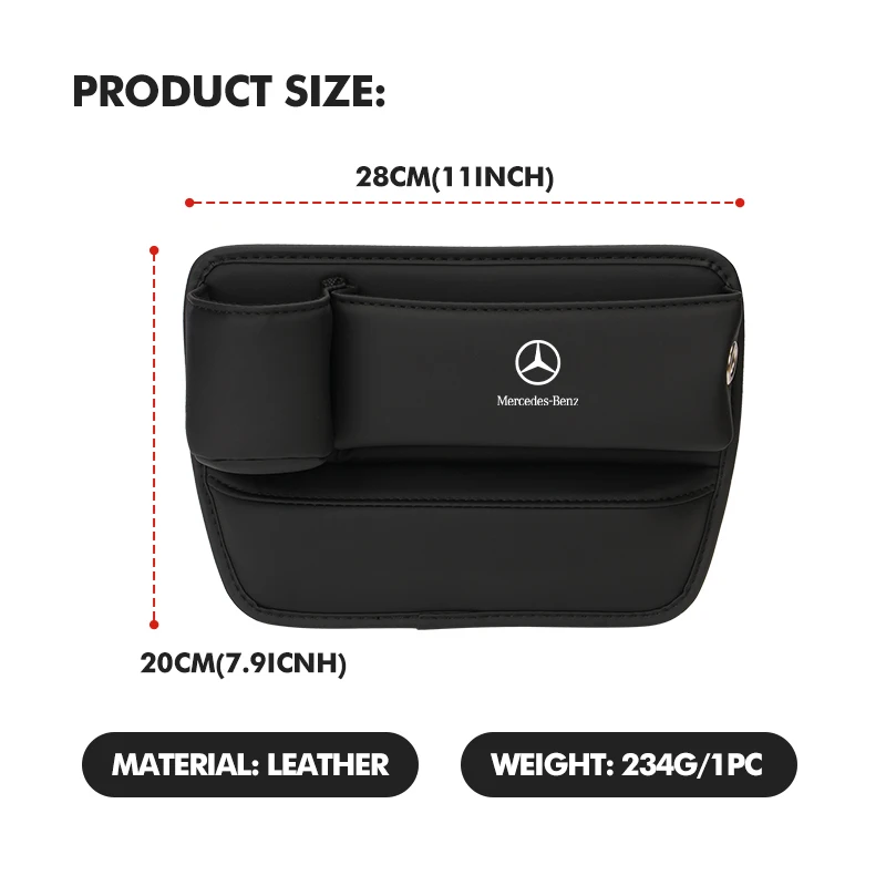 Car Seat Gap Storage Box Pocket Wallet Key Card Cup Phone Holder For Benz W202 W212 W126 W140 W168 W177 CLS GLE GLC GLS CLA