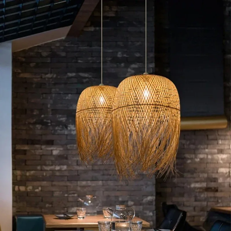 45*60cm Attractive Design Bamboo Light Handmade Bamboo Pendant Lamp Natural Wooden Bamboo Lampshade Lamp Home Decorative Light