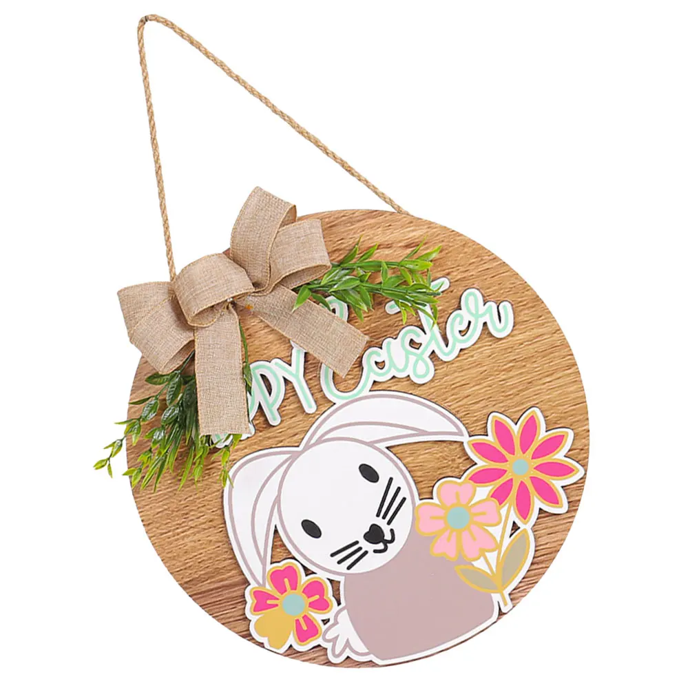 

Rabbit Hanging Ornament 2024 Easter Door Wooden Wall Decor Porch Hanging Sign Craft Festival Decoration Farmhouse Door Pendant