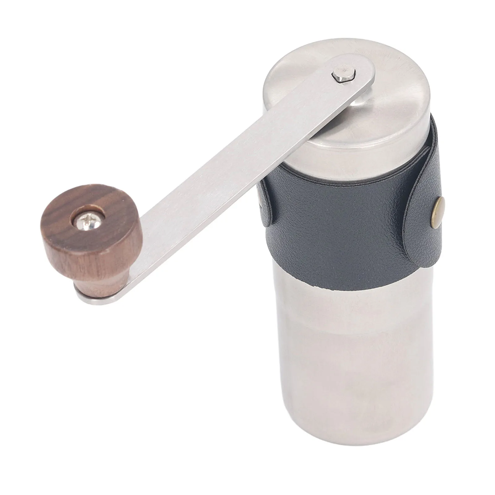 Molinillo de café Manual de acero inoxidable, molino de café Manual portátil con Funda de cuero PU para el hogar, prensa francesa de café por goteo