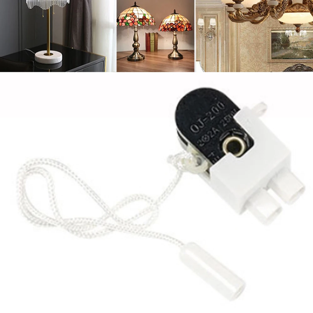 Pull Cord Switch 2 Pieces for Lighting Circuits 250V 2A AC Rated with Construction and Glow Wire 850C Compliance