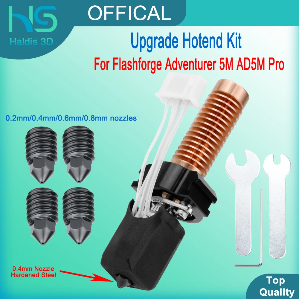 For Flashforge Adventurer 5M/5M Pro AD5M Hotend Kit Ceramic Heating Block 280℃ Hot End Pinting Head Hard Steel Nozzle 3D Parts