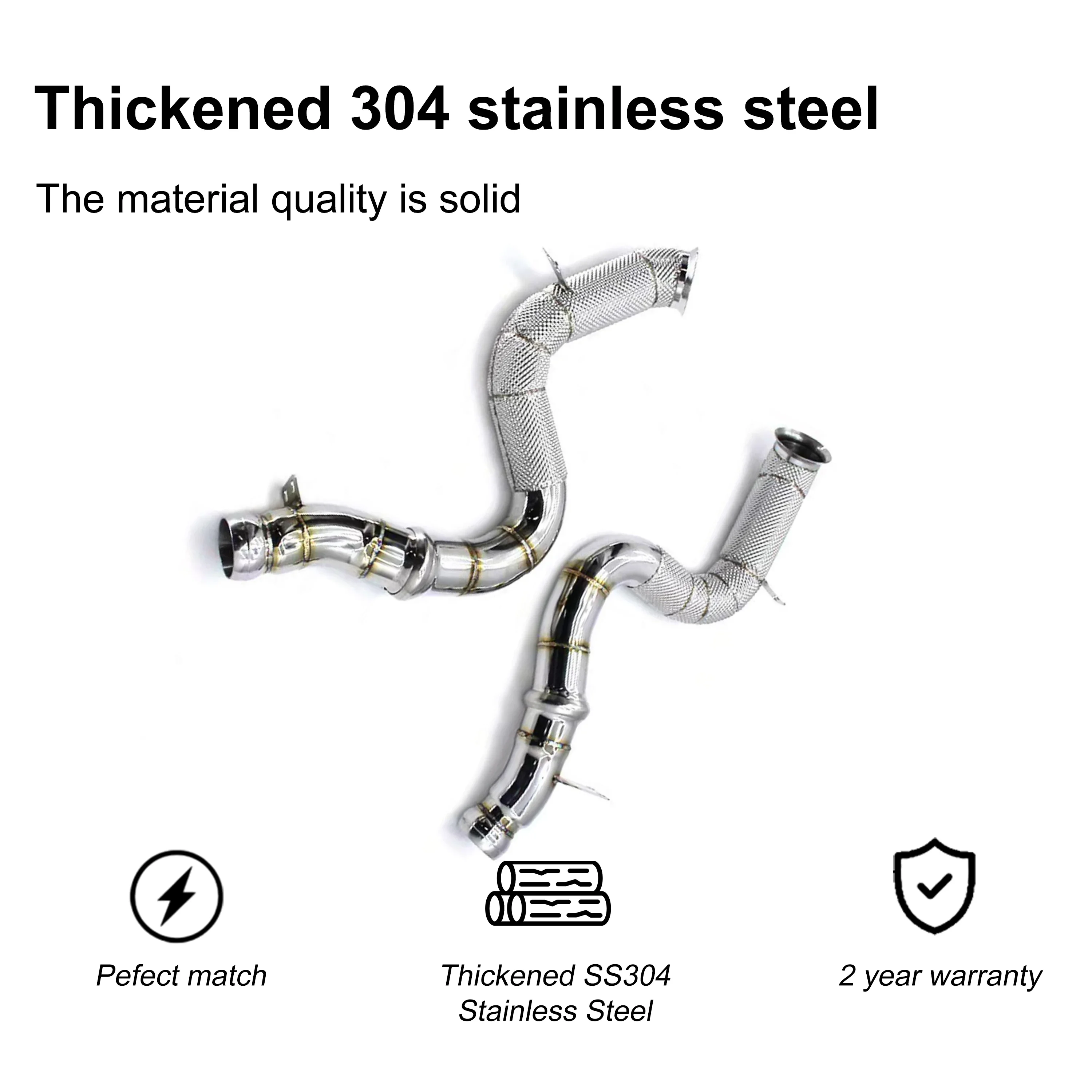 ACE Auspuffrohr Hochleistungs-Downpipe für Mercedes-Benz S63 AMG W222 4.0T SUS304 Auspuffanlagen mit Hitzeschutz – Detail 5