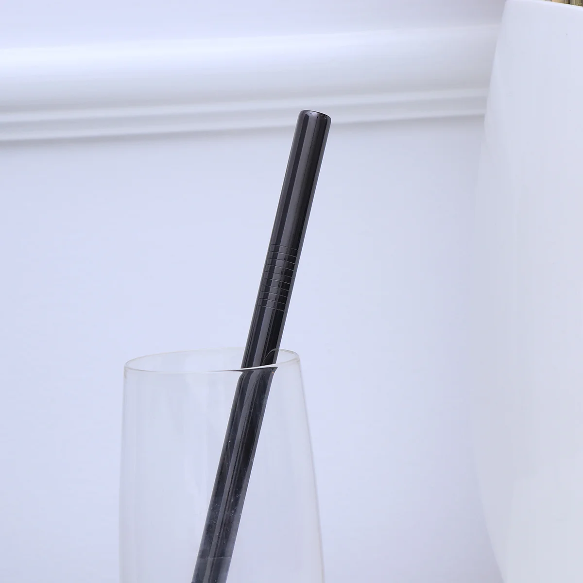 

1Pcs Stainless Steel Drinking Straw Reusable Straight Straw for Tumblers 215x12mm Black Long-Lasting Safe Drinking