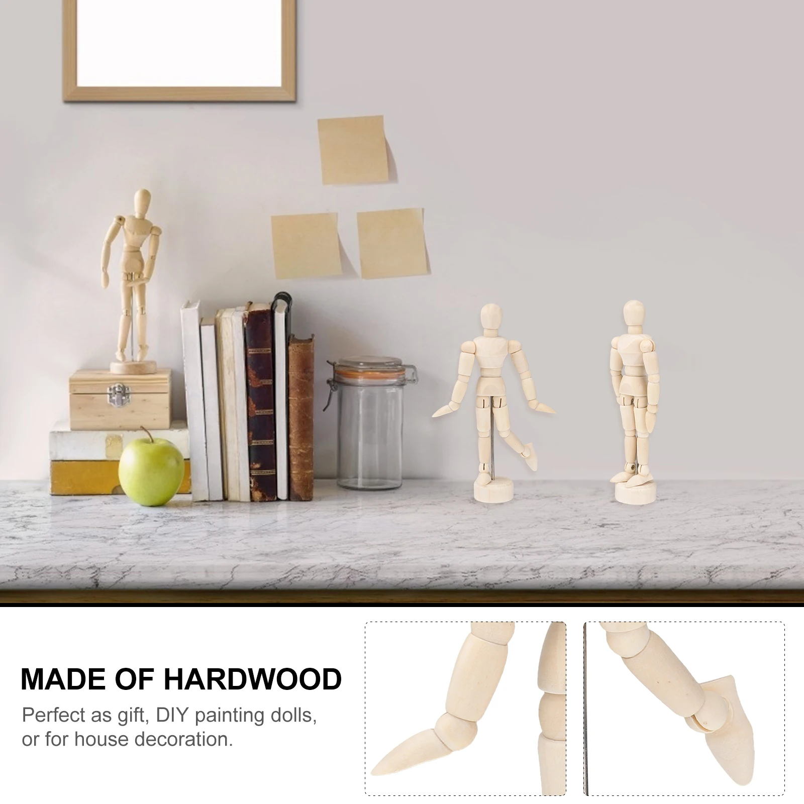 

3 Pcs Wooden Art Model Drawing Figure Mannequin Sketch Puppet Poseable Lightweight Portable Teaching Tool For Artists Painters