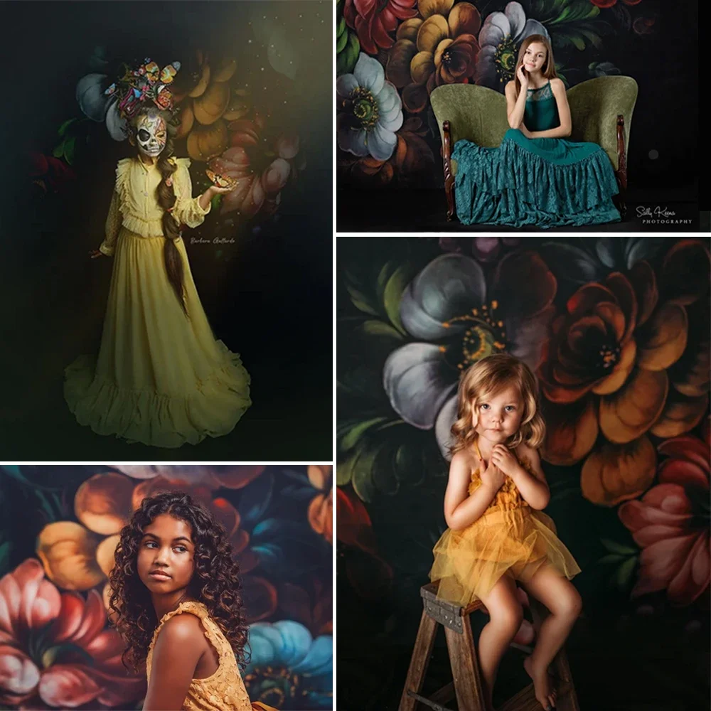 خلفيات تصوير زهور مرسومة يدويًا للفنية المثالية للنساء الحوامل والتقاط الصور لحديثي الولادة، دعائم صور للفتيات البالغات