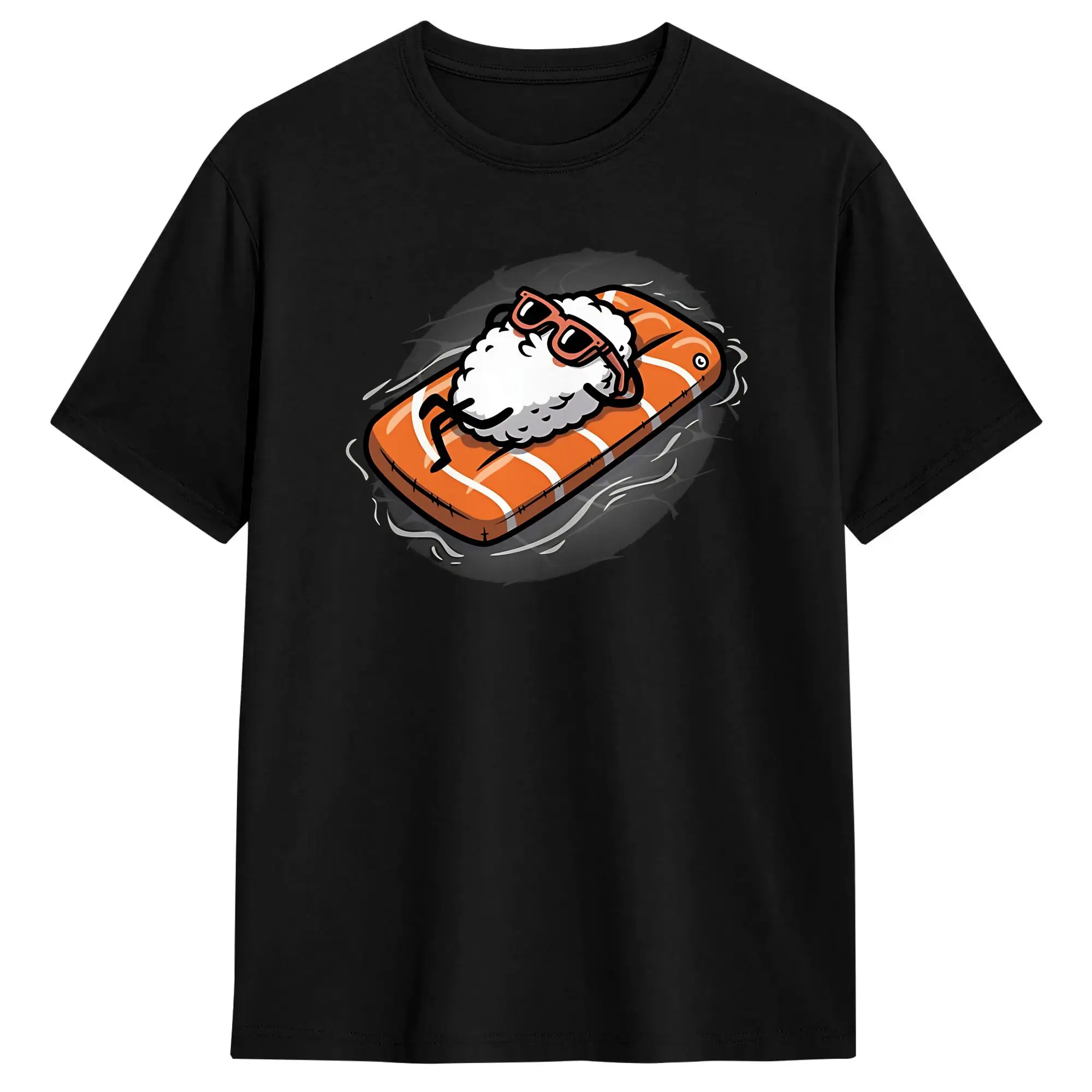 Men Women Summer Vibes Sushi T Shirt Sushi Wardrobe Pure Cotton Clothing Fun Short Sleeve Round Collar Tees Gift T-Shirts