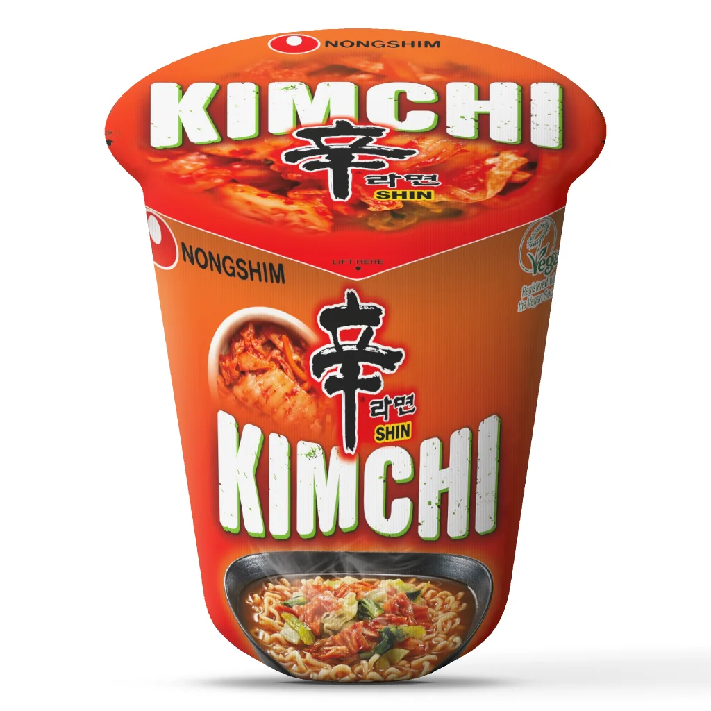 Kimchi Ramen Noodle Cup Shaped Throw Pillow Stuffed Cushion Korean Food Decor for Sofa Living Room Foodie Gift Kitchen Decor