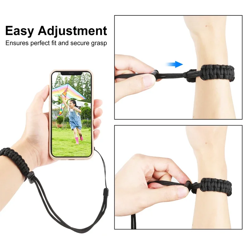 สายรัดข้อมือปรับได้ Universal Braided Anti-Lost เชือกสำหรับ Gopro 9 8 7 6 Insta360 GO 2 Dji OSMO อุปกรณ์เสริม