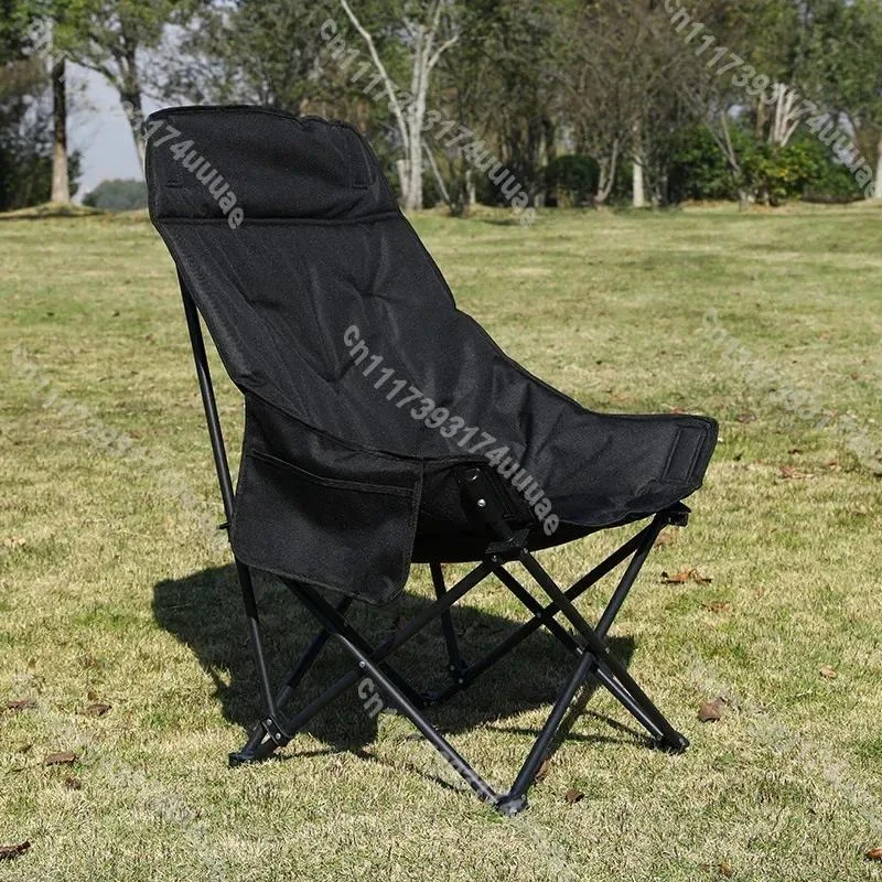 For Oxford Cloth High Backrest Moon Chair Outdoor Folding Portable Leisure Chair Lunch Break Sit Lazy Chair