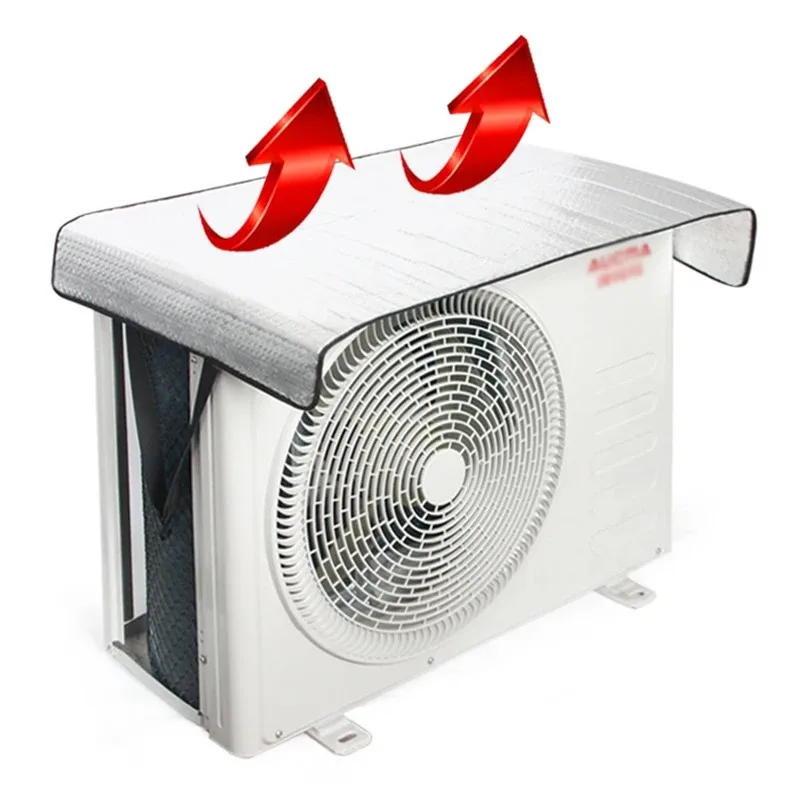 Air Conditioner Outdoor Unit Cover Sun Rainproof Anti-Dust Anti-Snow Cleaning Cover Bubble Composite Aluminum Foil ﻿