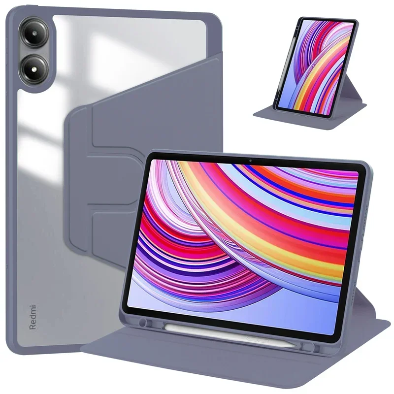 

360 Rotation Cover For Redmi Pad Pro Case 12.1 inch with Pencil Holder Cover For Redmi Pad Pro Poco Pad 12 1 2024 Tablet Case