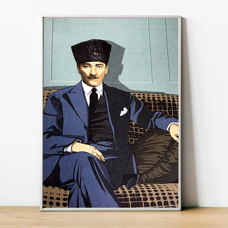 Presidents of Turkey Mustafa Kemal Atatürk Poster Posters for Wall Decor Print Painting on Canvas Aesthetic Room Decoration Home