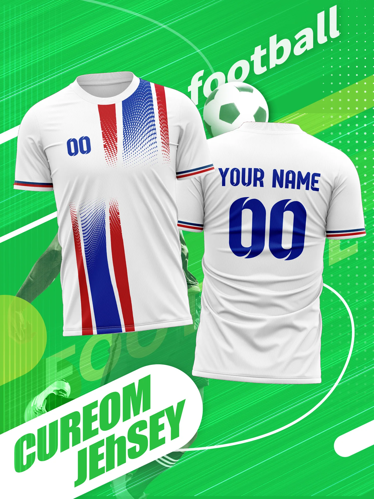 

Футбольная майка с индивидуальным изображением, номером и именем, для использования в любую погоду, всесезонная футбольная форма