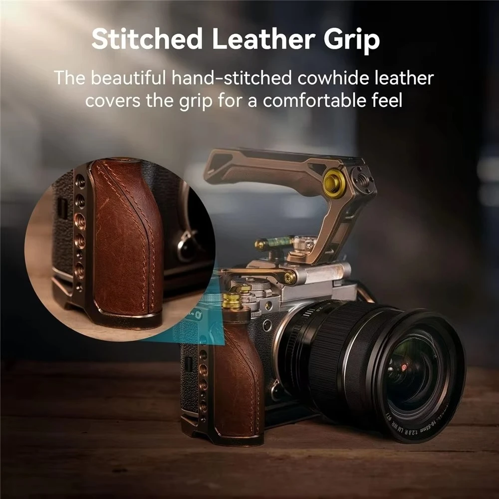 قفص SmallRig X-T5 القديم لـ X-T5، مع غطاء الحذاء الساخن مع مستوى الفقاعات، 3/8 بوصة - 16 فتحة تحديد موقع