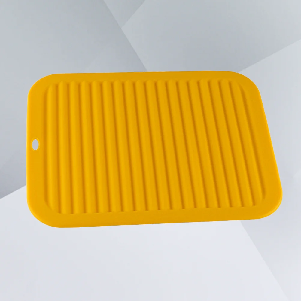 

Silicone Insulation Mat Kitchen Drying Pad Non-Slip Heat Resistant for Tableware Fruits Vegetables Yellow Insulation Pad