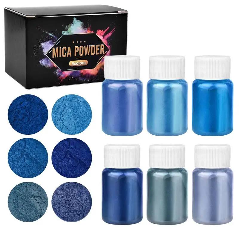 6-delige set epoxyhars kleurstof mica poeder gepoederde pigmenten set hars mica parelmoer hars parel doos verpakt micas kleurstoffen hars