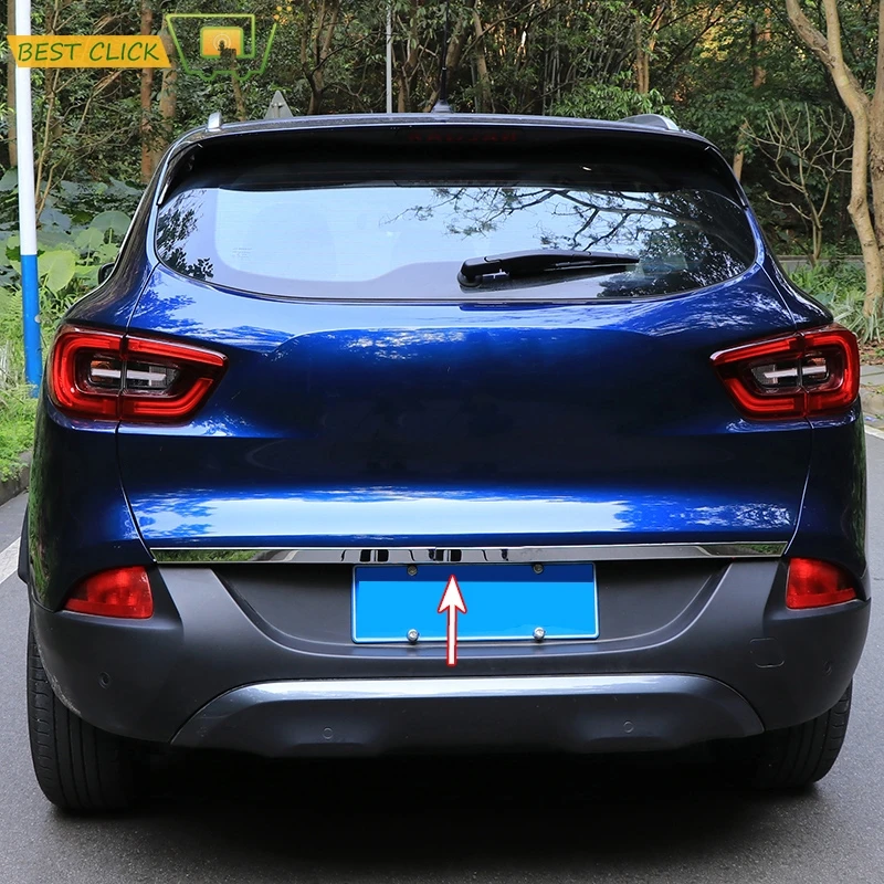 For Renault Kadjar 2016 2017 2018 2019 Rear Trunk Tailgate Cover Chrome Trim Door Cover Tail Gate Bumper Molding Garnish Styling