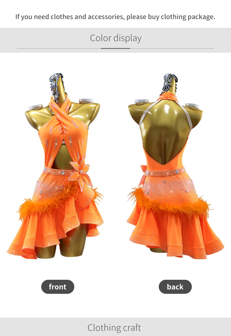 Damen Abendbühnenkostüm Lateinamerikanisches Tanzkleid Mädchen Party-Wettkampf-Rock Ballsaal Erwachsenen-Ballkleidung 2026 Sexy Damenanzug – Detail 5