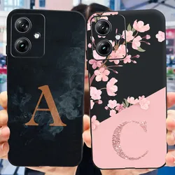 For Motorola Moto G54 G84 5G Case Stylish Flower Letters Soft Couple Phone Cover For Moto G 54 G 84 Fundas MotG54 MotoG84 Bumper