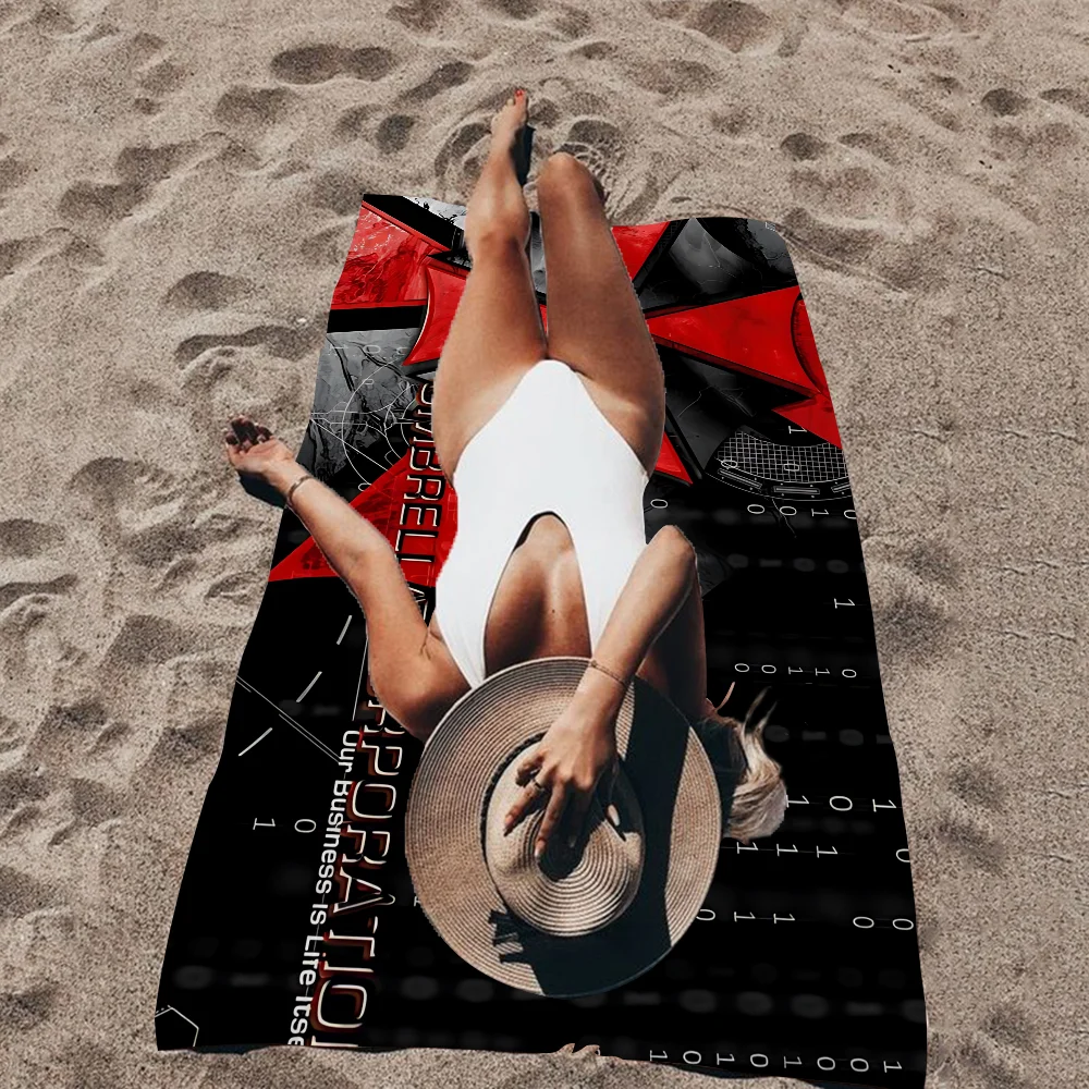 R-Resident Evil Games Beach Towel Colorful Bath Towels For Girl Microfiber Quick Dry Custom Sand Free Beach Yoga Spa Gym Pool