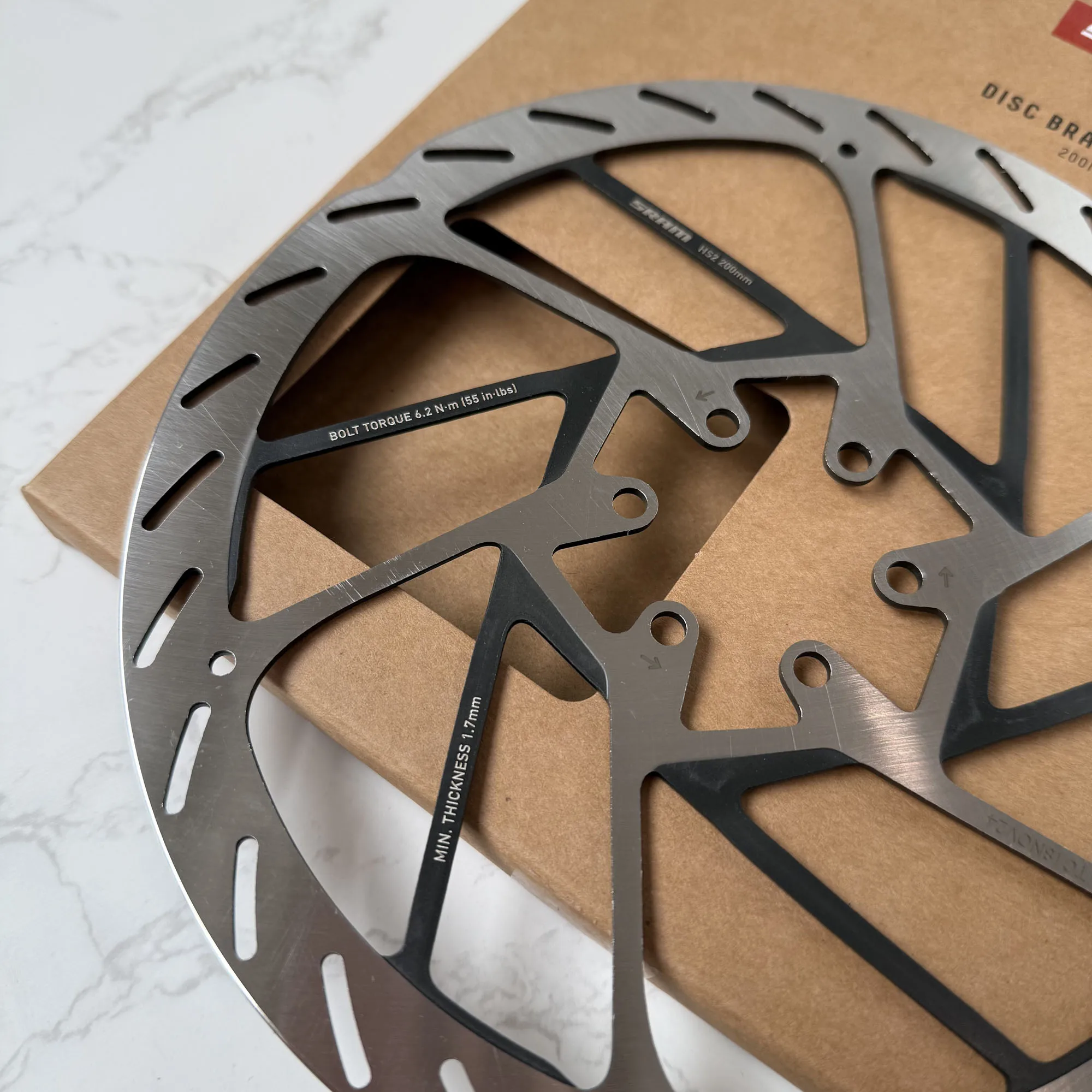 

SRAM HS2 6-Bolt Disc Rotor: 2.00mm Thicker Profile | 160mm/180mm/200mm/220mm (MTB & Road Use)