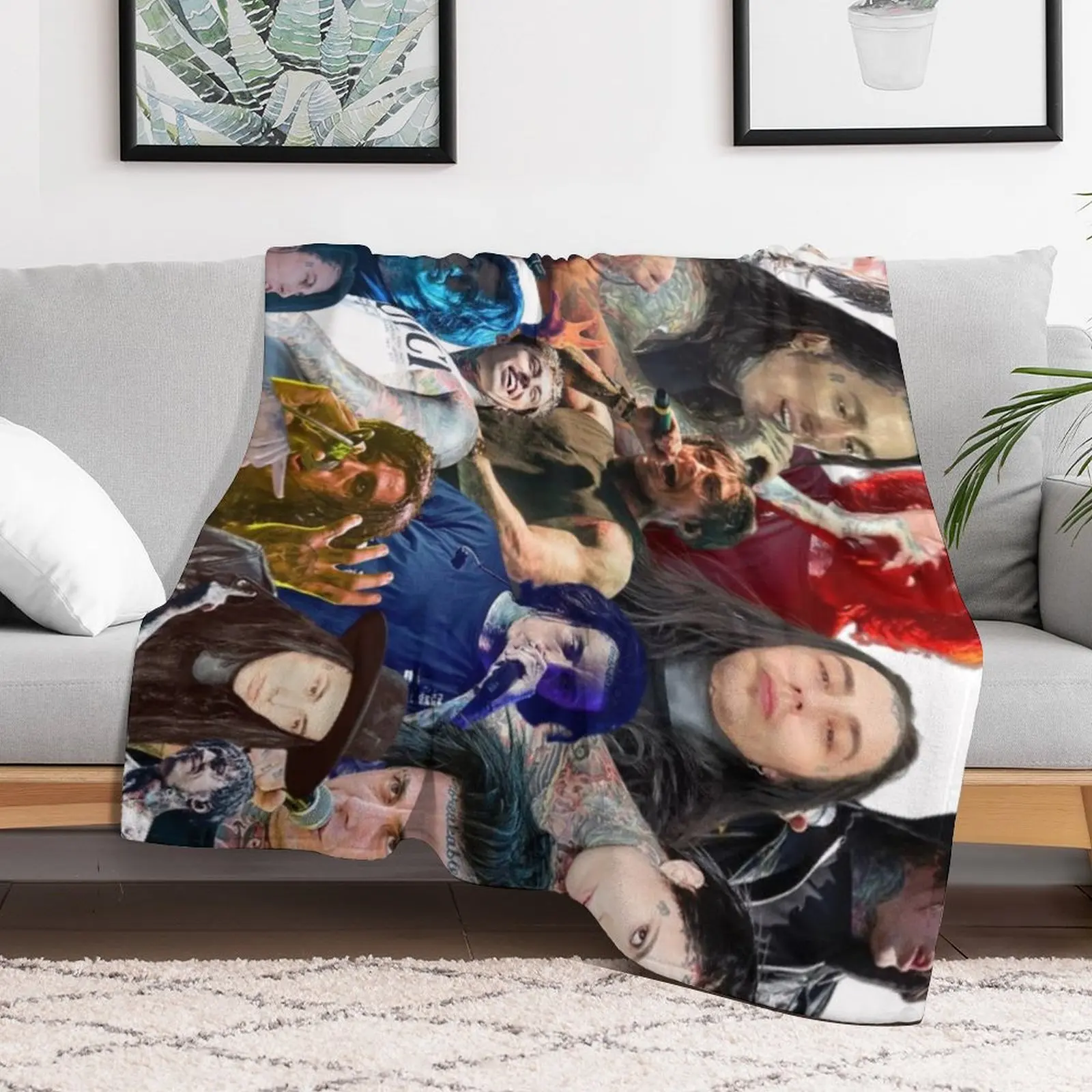 ronnie radke photo collage Throw Blanket Plaid on the sofa Bed Fashionable cosplay anime Blankets