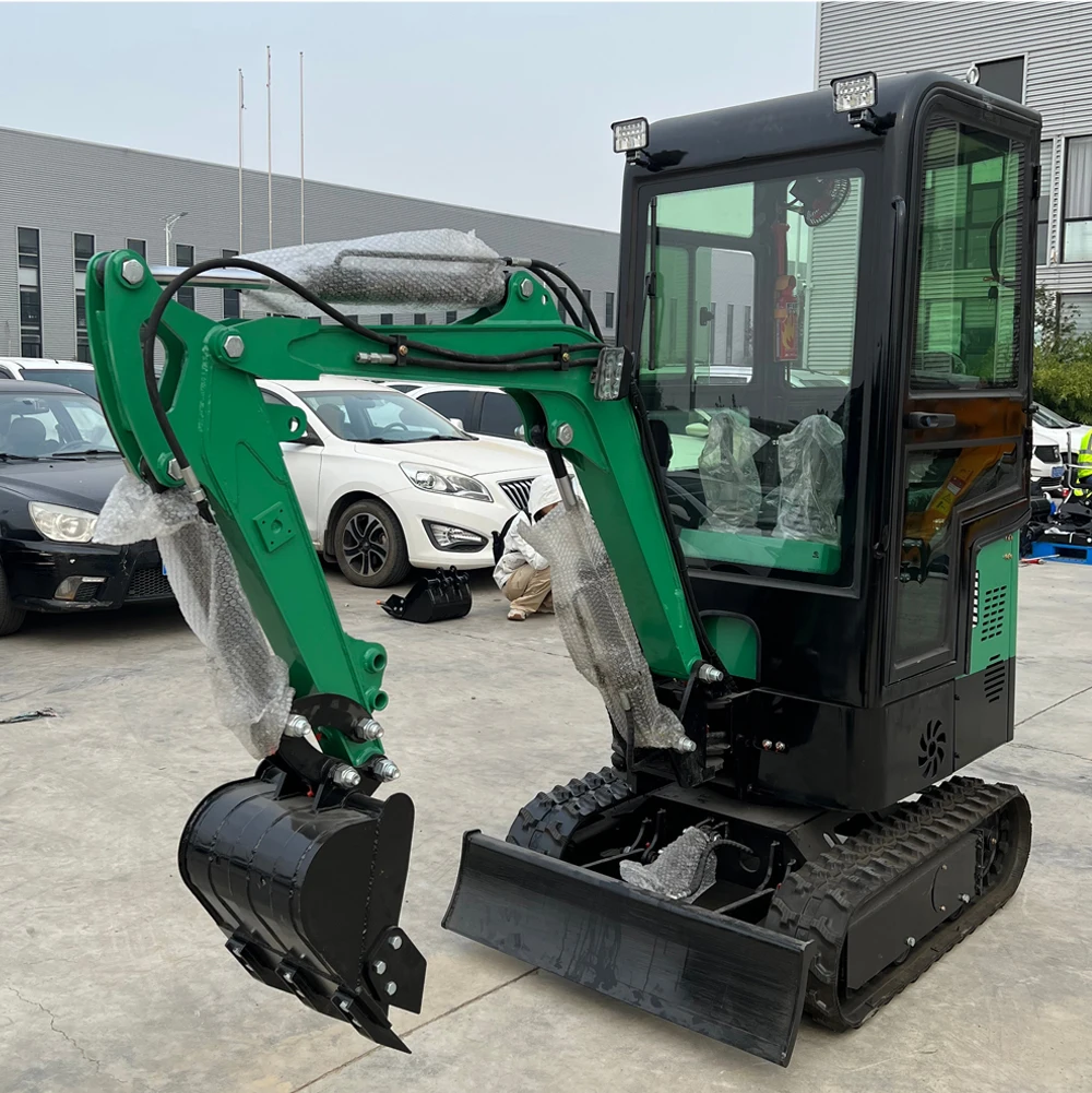 USA สต็อก 1 ตัน Crawler Mini Excavator พร้อม Closed Cab 13.5 HP EPA เบนซินขุดขนาดเล็กพร้อมฟังก์ชั่น Boom Swing