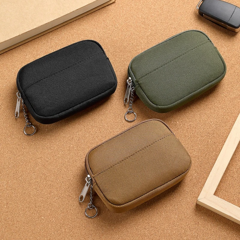 New Oxford Cloth Coin Purse Key Ring Earphone Card Data Cable Storage Pocket Purse Money Coin Purse Zipper Credit Card Holder
