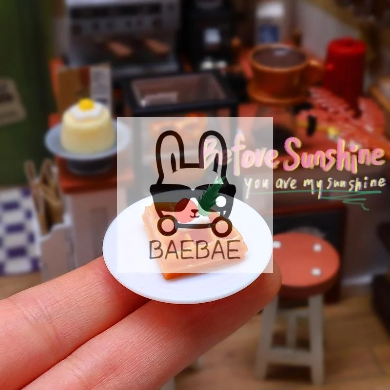 4 pçs casa de boneca mini cozinha waffle leite conjunto em miniatura artesanal comida brinquedo cena adereços com acessórios fingir jogar brinquedos