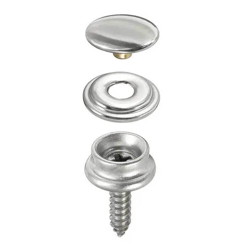 10set 15mmStainless Steel Tapping Snap Fastener Kit Tent Marine Yacht Boat Canvas Cover Tools Sockets Buttons Car Accessories