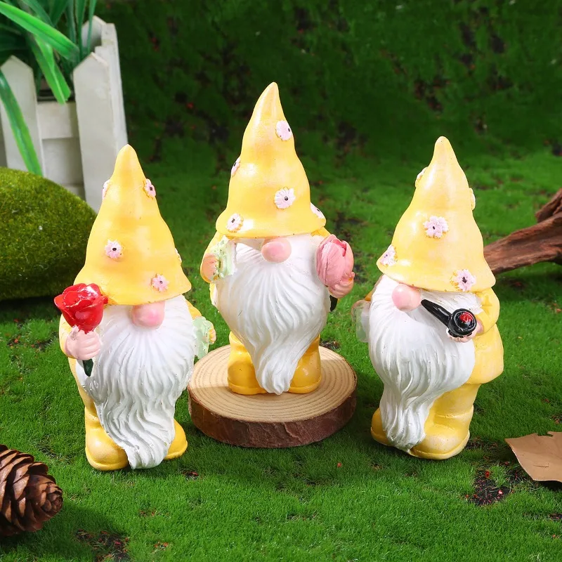 Garden Gnome Ornament Dwarf Resin Handicraft White Beard Decoration New Old Man Statue Outdoor