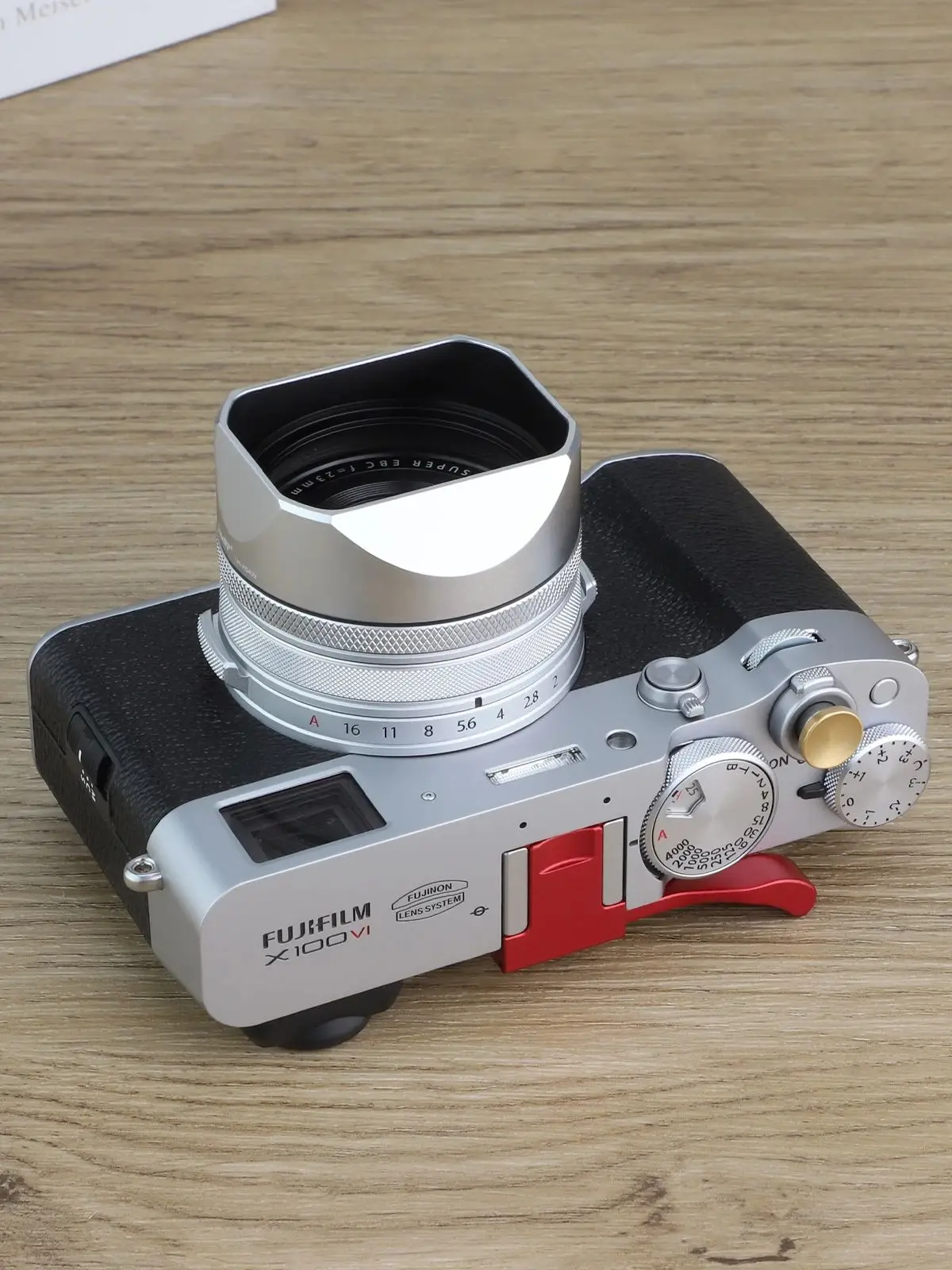 Metalowa osłona obiektywu Haoge Square do aparatu Fujifilm Fuji X100VI X100V, srebrna, z adapterem filtra UV 49 mm — zdjęcie produktu 7
