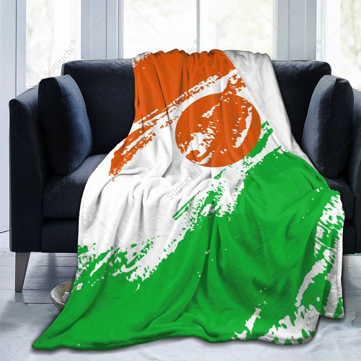 Blanket Niger Flag Color Flannel Multifunction Camping Sofa Cover Keep Warm