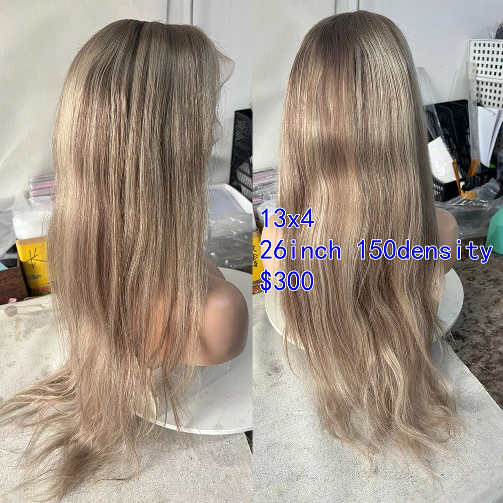 العسل شقراء يسلط الضوء على شعر مستعار طويل البرازيلي باروكة من شعر طبيعي 28 "26" 150% 13x4 الدانتيل شعر مستعار أمامي سوبر التخليص قطعة واحدة اليسار #4