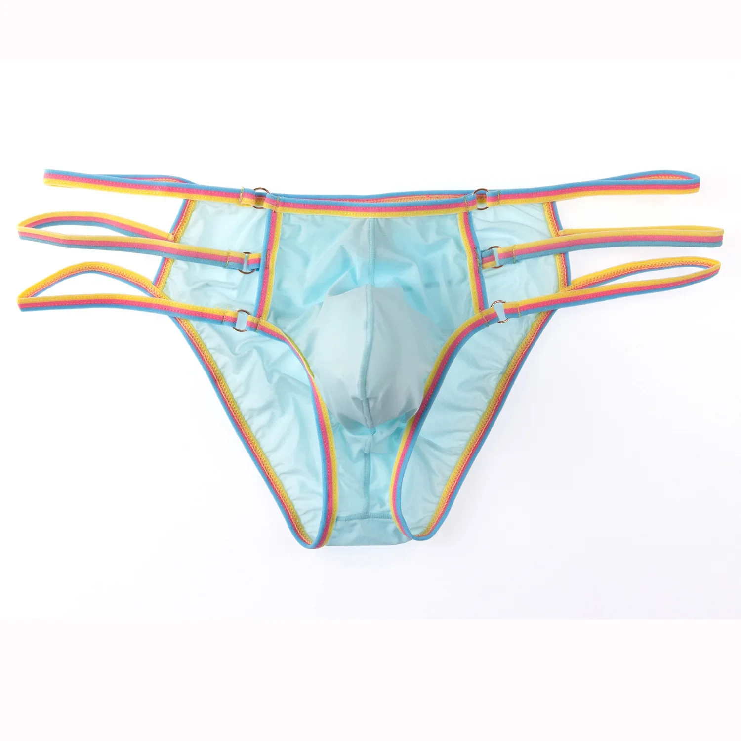 

Men's Ice Silk Low-rise Briefs, Sexy Triple Strap Adjustable Erotic Triangle Underwear