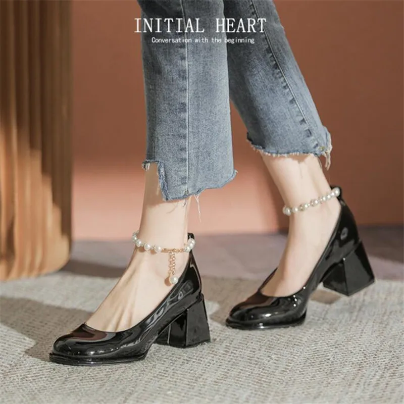 Elegant Lace Up High Heel Shoes for Women 2022 Summer Mary Janes Lolita Shoes Woman Shallow Party Pumps Luxury Women Shoes