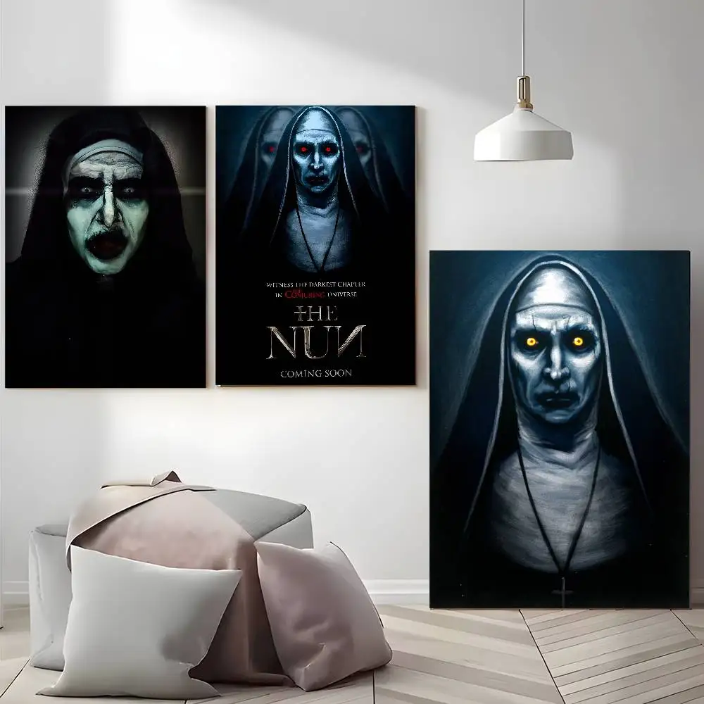 Horror Movie The N-Nun Demon Poster  Self-adhesive Art Waterproof Paper Sticker Coffee House Bar Dorm Room Wall Decor