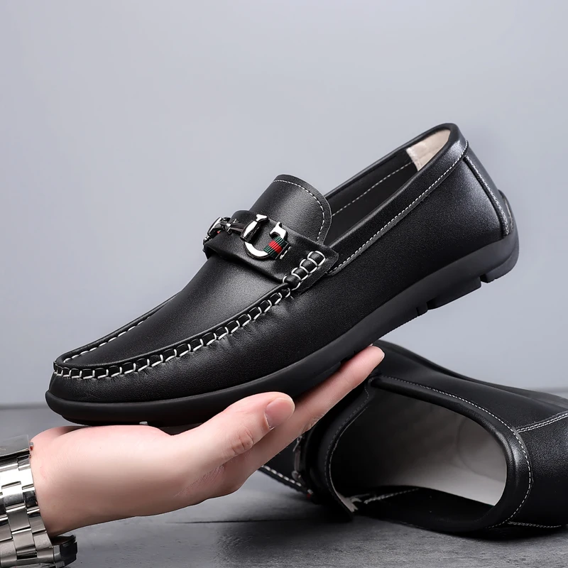 

2025Men's Genuine Leather Casual Shoes,Business Style Formal Shoes, Interview Commuting Multi-functional Men's Flat Casual Shoes