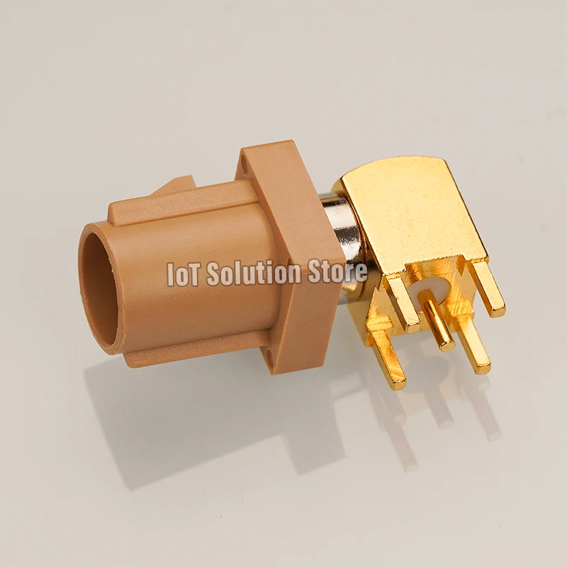 Fakra-I Right Angle Male SMB Beige Fakra I Connector SMD PCB Mounting