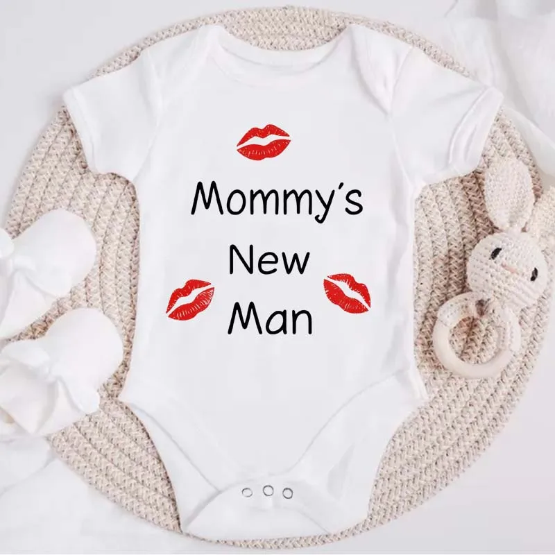 Mommy's New Man Print Newborn Baby Boys Jumpsuits Rompers Summer Soft Short Sleeve Infant Bodysuits Onesies