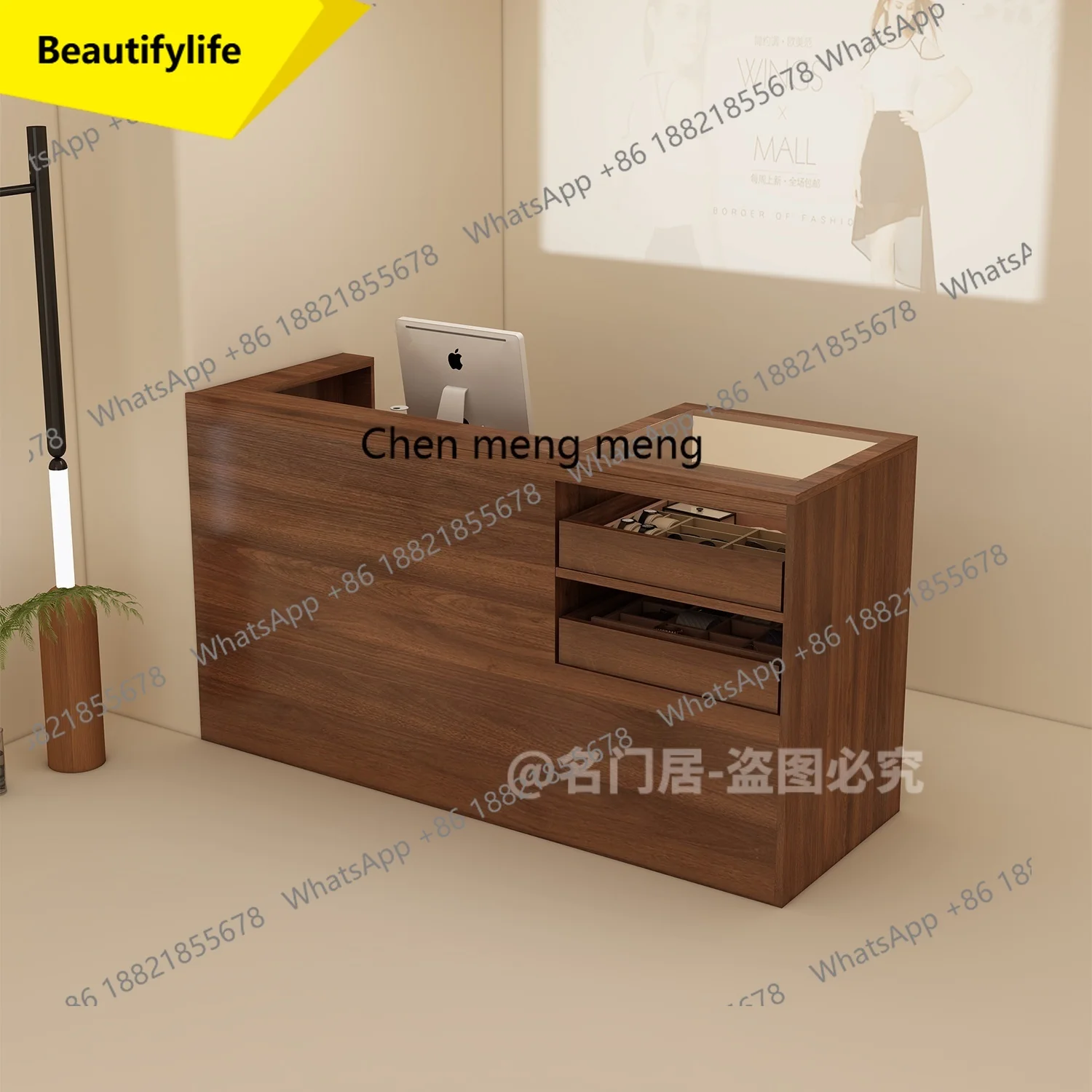 

M46 Medieval style checkout page Bar counter store Shopping mall front desk Beauty salon Barber shop counter