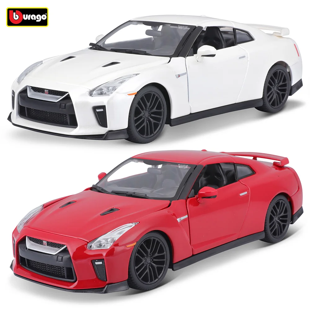 Bburago-Nissan Ares GT-R Carro De Corrida De Liga, Modelo De Veículo De Luxo, Diecast Pull Back Cars, Coleção De Brinquedos Presente, 2017, 1:24