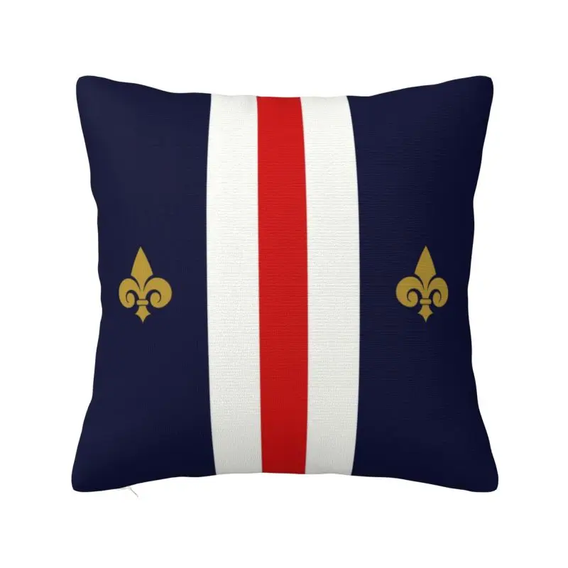 Modern France Flag Cushion Cover Polyester Lily Flower Throw Pillow Case