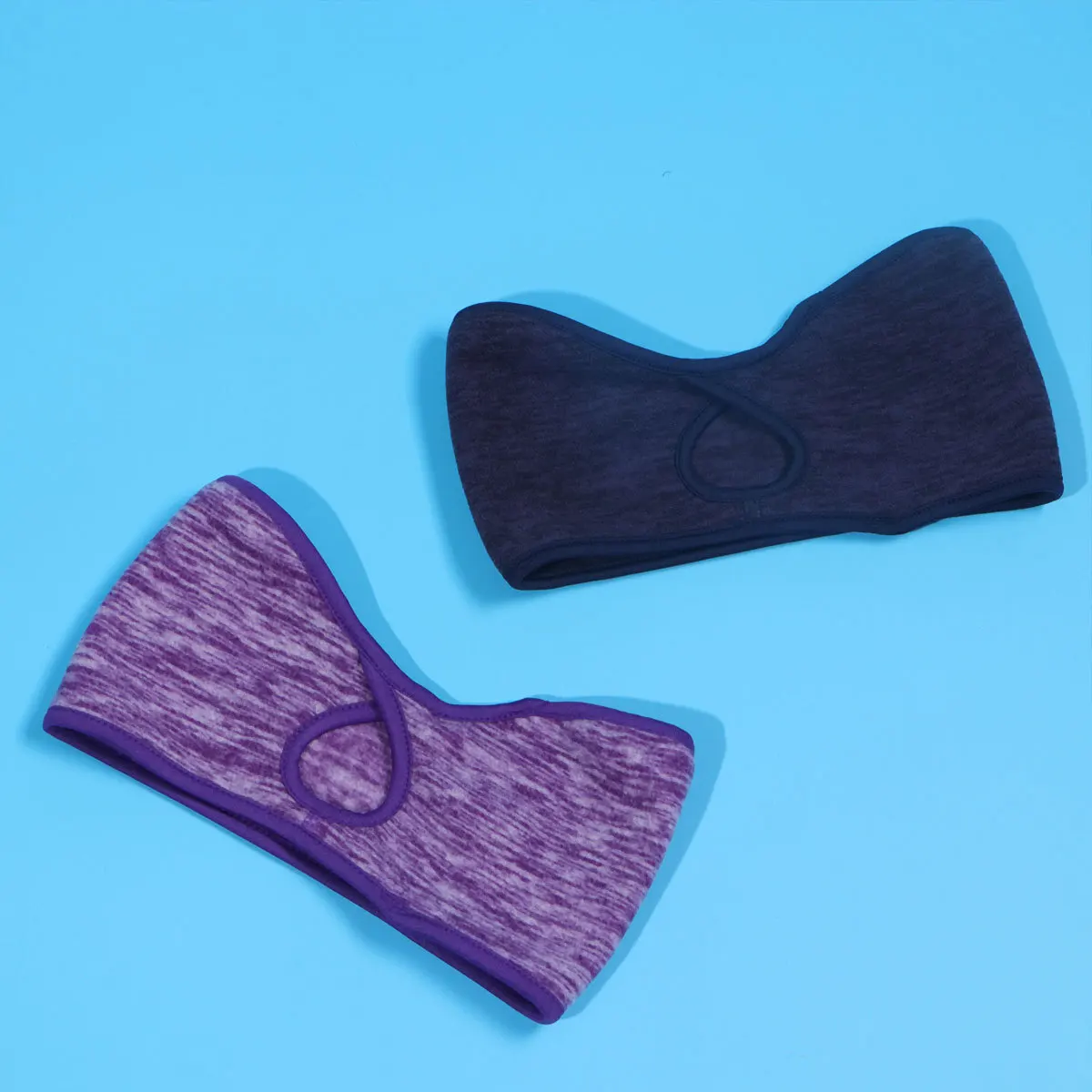 

2pcs Ear Warmer Headband Winter Knit Headwrap With Ponytail Size Fits Most For Hiking Skiing Cycling Outdoor Sports