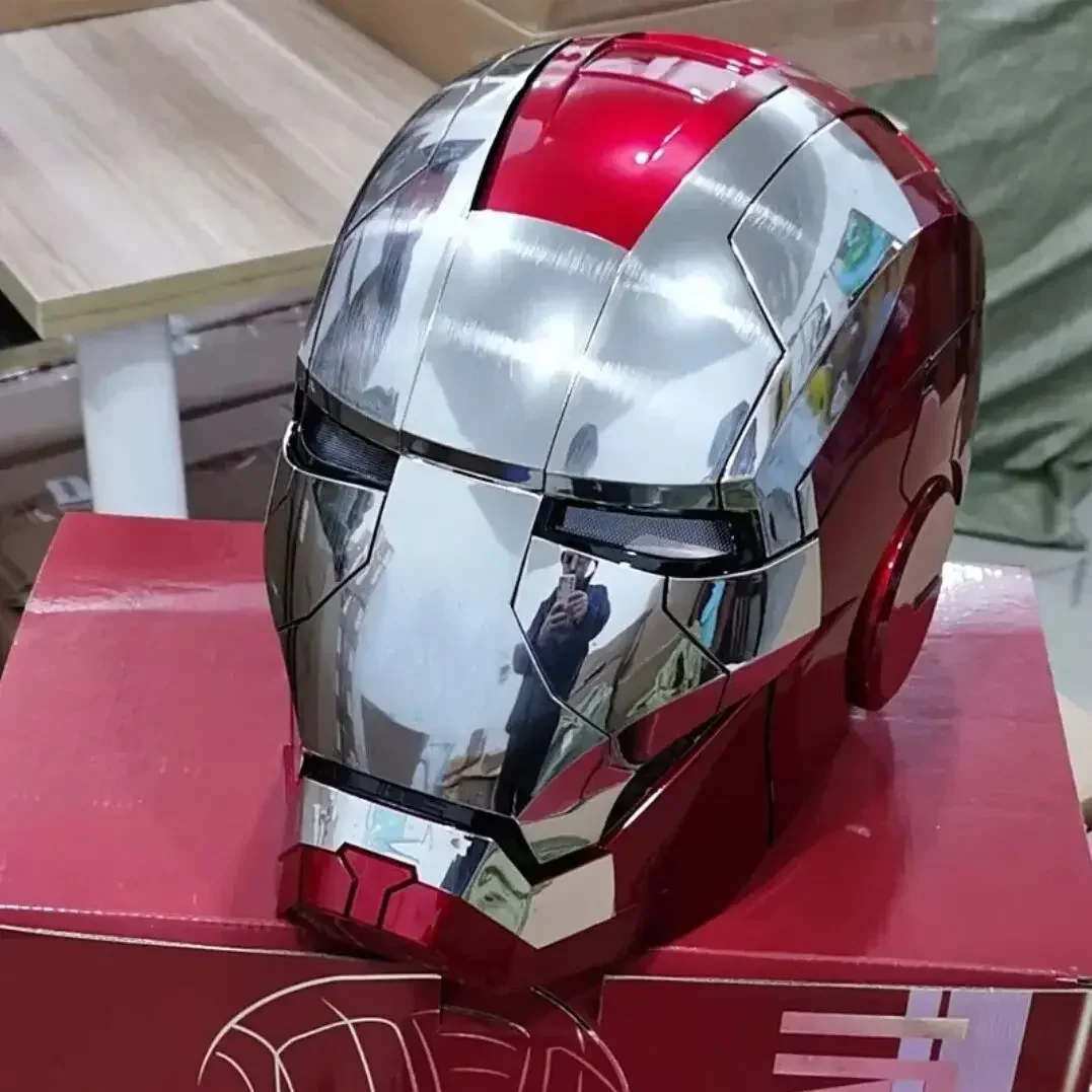 New Marvel Iron Man 1:1 Cosplay Mk5 Helmet Autoking Voice Remote Control Automatic Mask Led Figure Action Valentine'S Day Gifts