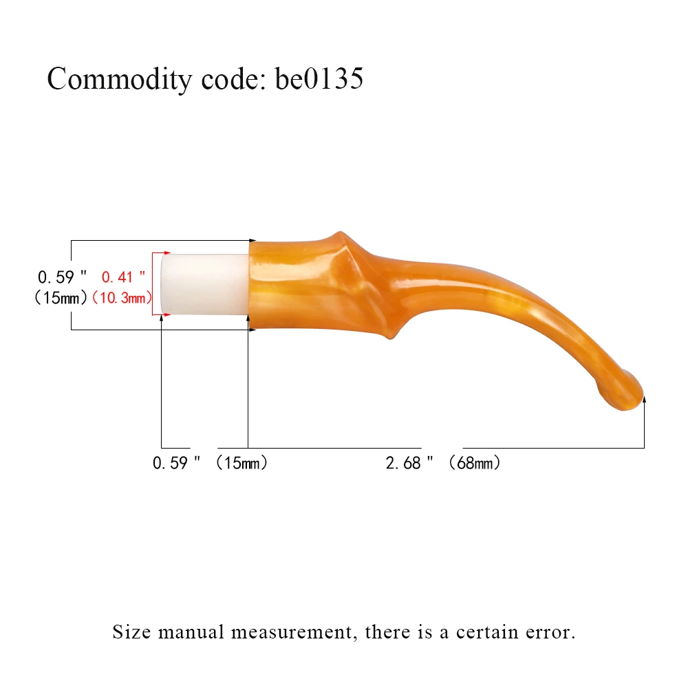 Tobacco pipe mouthpiece outer diameter 15MM curved handle inclined saddle pipe mouthpiece For 9MM activate carbon filter element