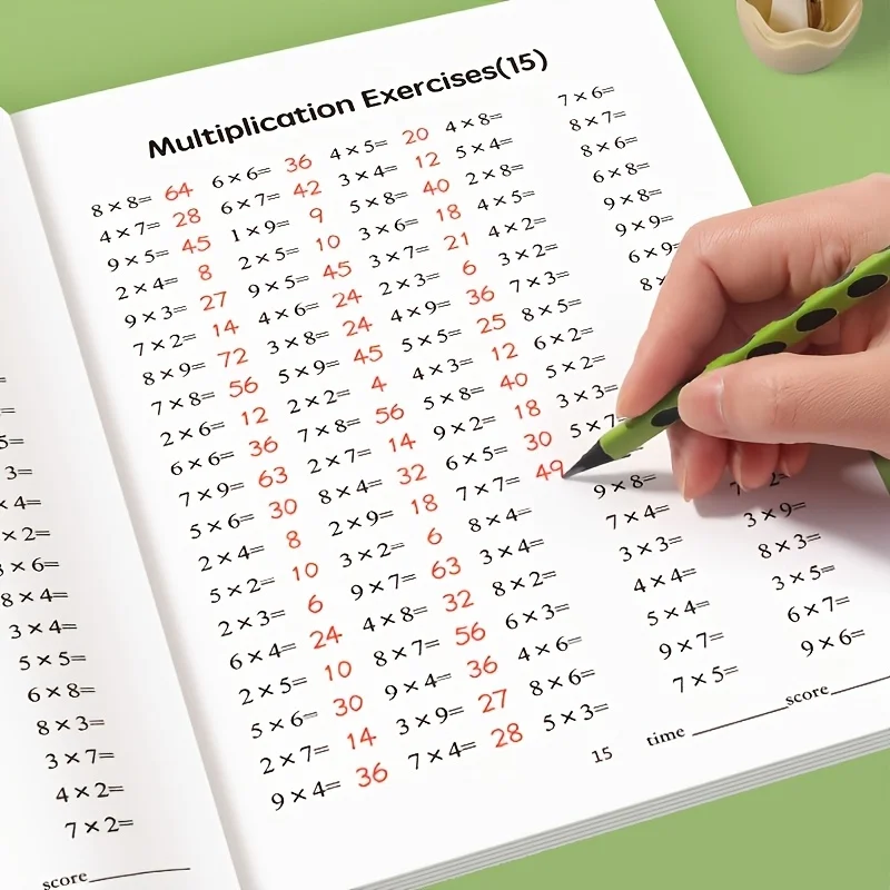 48-Page Multiplication and Division Practice Book - Handwriting Exercises and Number Tracing - Specialized Training in Simple Multiplication and Division - Children's Math Workbook - Teaching Aids - Teaching Tools Suitable for Students - Easy Learning of Math Multiplication and Division