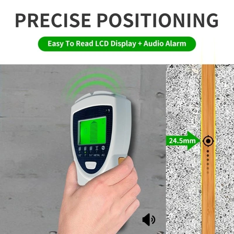 Detektor elektronik R9UF 5 in 1 Wall Scanner untuk kayu AC kawat logam studs Deteksi pemindaian dinding dengan layar