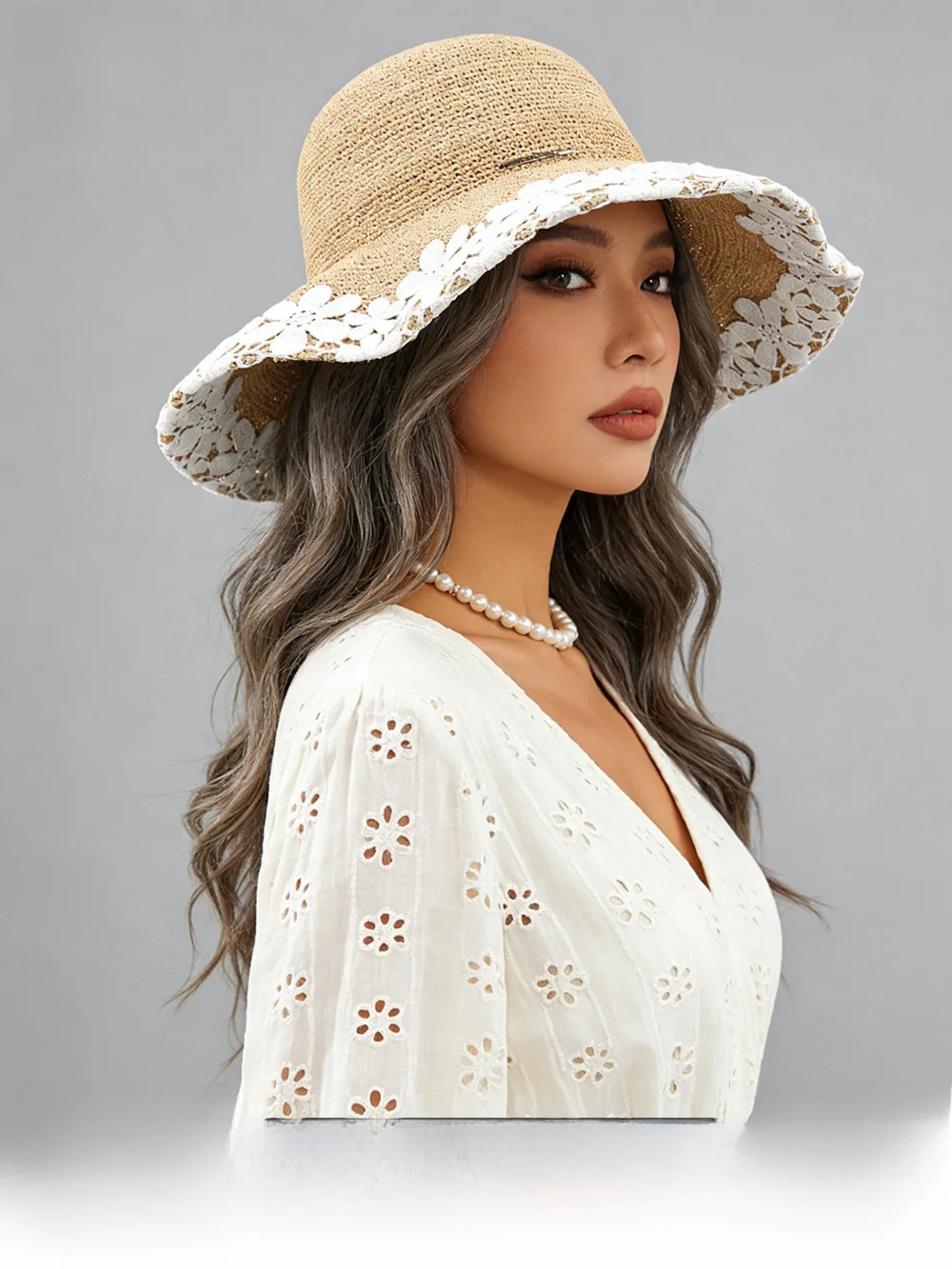 rouiiefao-cappello-di-paglia-laffite-con-fiori-in-pizzo-da-donna-estivo-per-vacanze-al-mare-protezione-solare-cappello-da-pescatore-traspirante